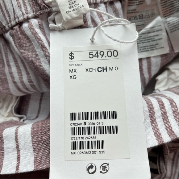 LemLem X H&M • NWT Burgundy Stripe Linen Pants - Picture 5 of 8